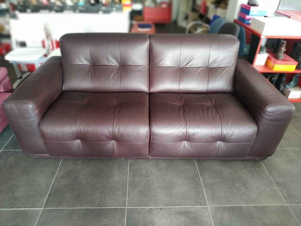 Divano 3 posti  di pelle MARINELLI ELITE bordò