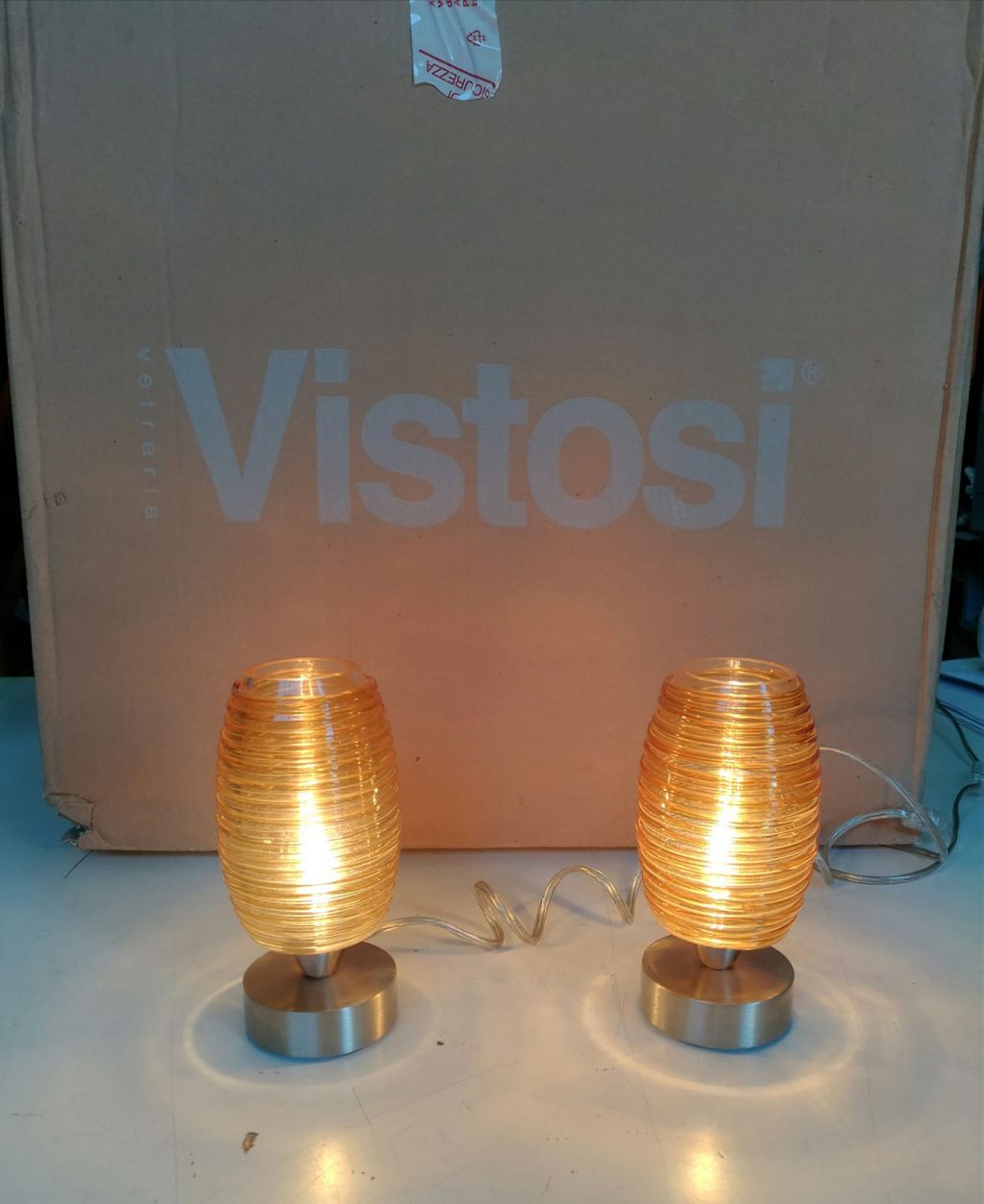Coppia di lampada da tavolo VISTOSI DAMASCO