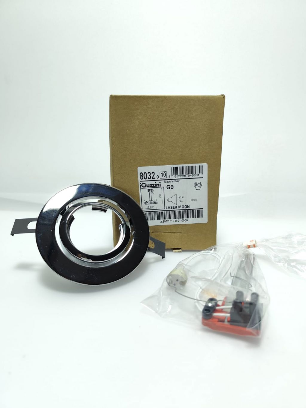 Faretto da incasso I-GUZZINI LASER MOON  tondo orientabile in metallo cromato    lucido   cod.8032/G9