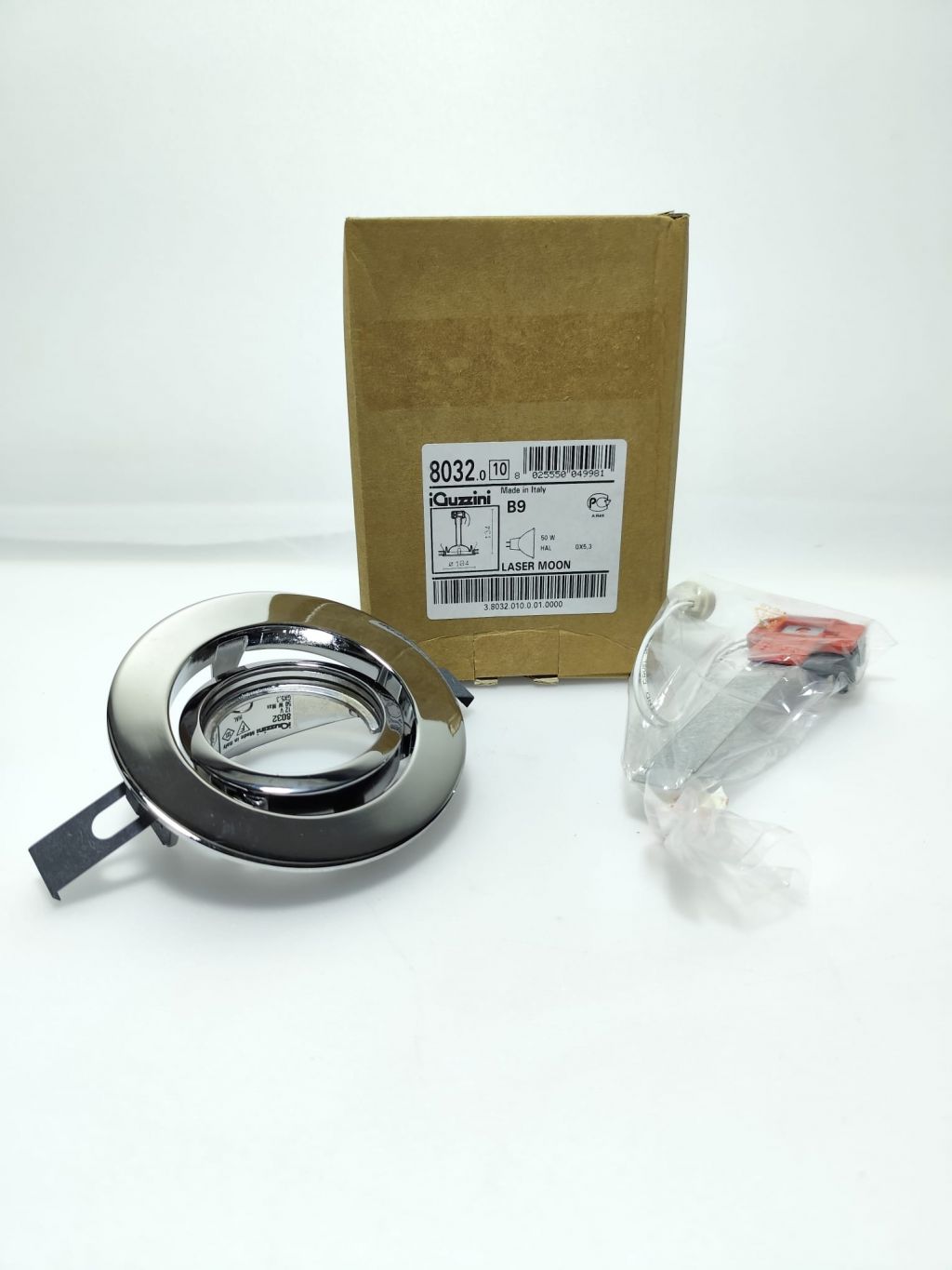 Faretto da incasso I-GUZZINI LASER MOON tondo orientabile in metallo cromato lucido   cod.8032/B9