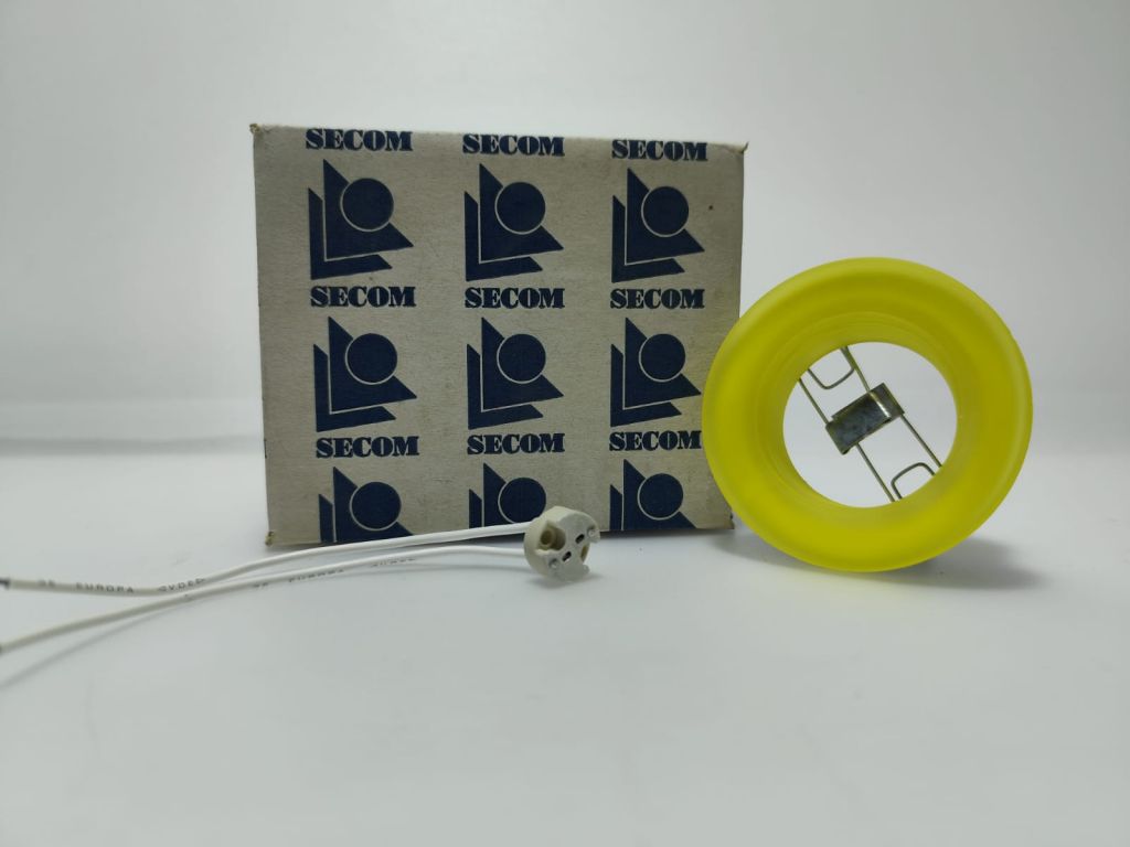 FARETTO DA INCASSO TONDO SECOM FIJO CRISTALL COD.21612 COLORE  GIALLO